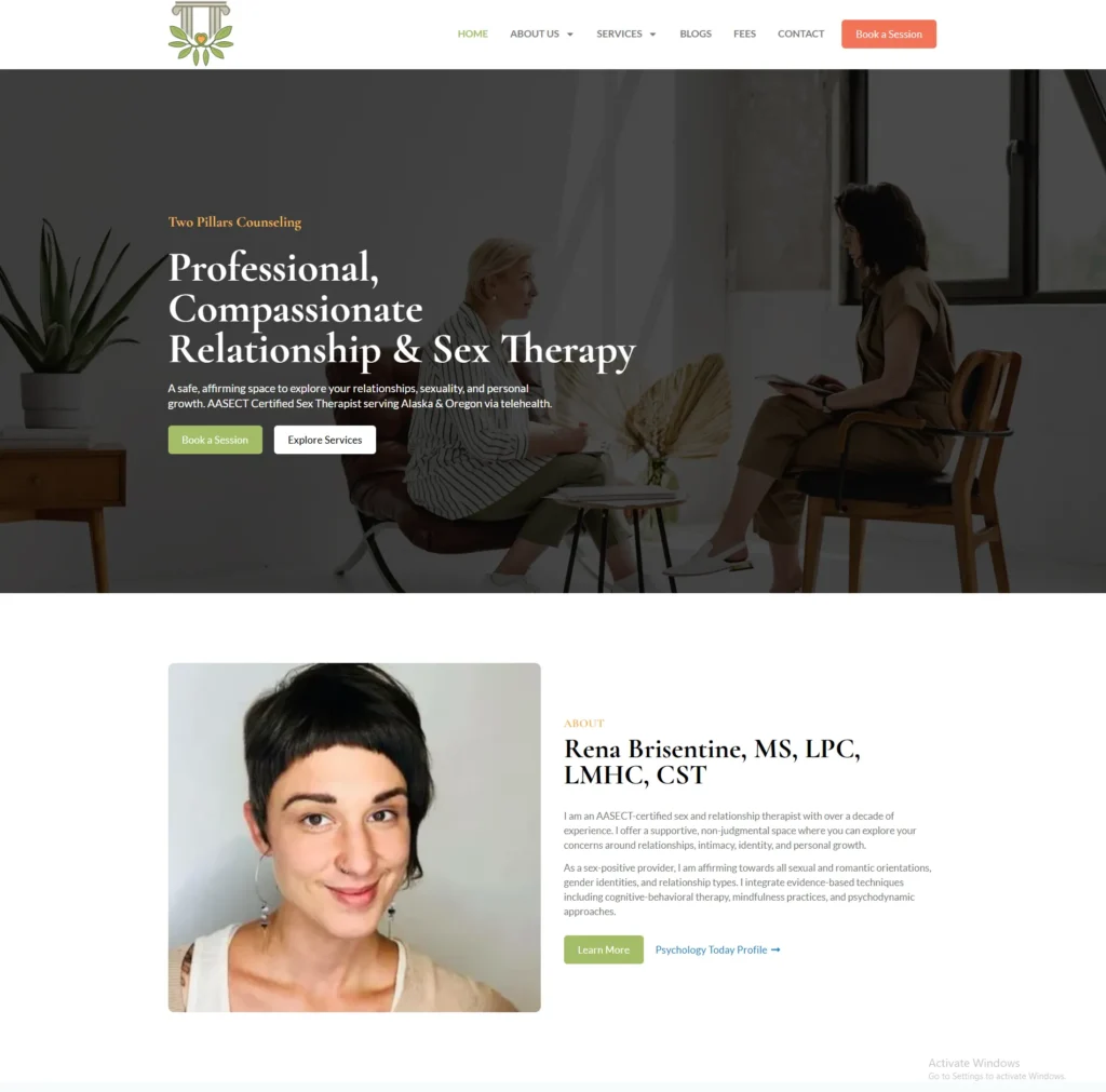 Two Pillars Counseling website template