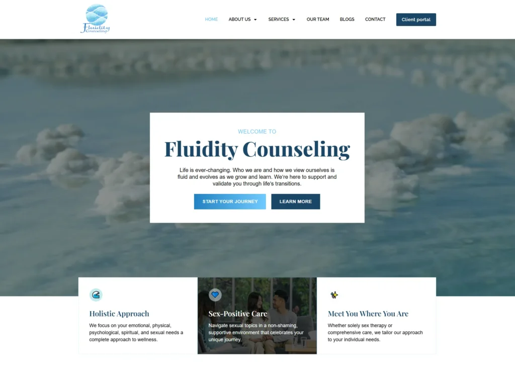 Fluidity Counseling website template