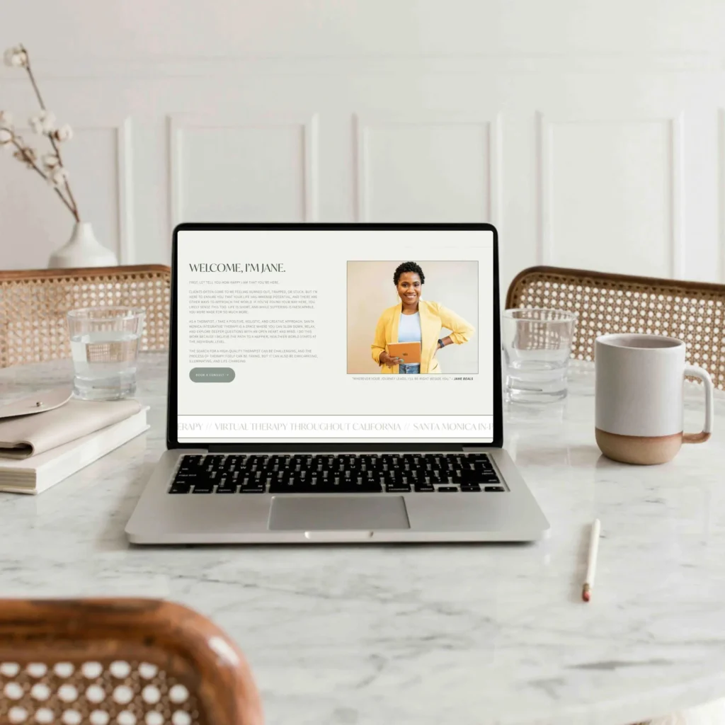 Therapy website design specialist working with mental health professionals