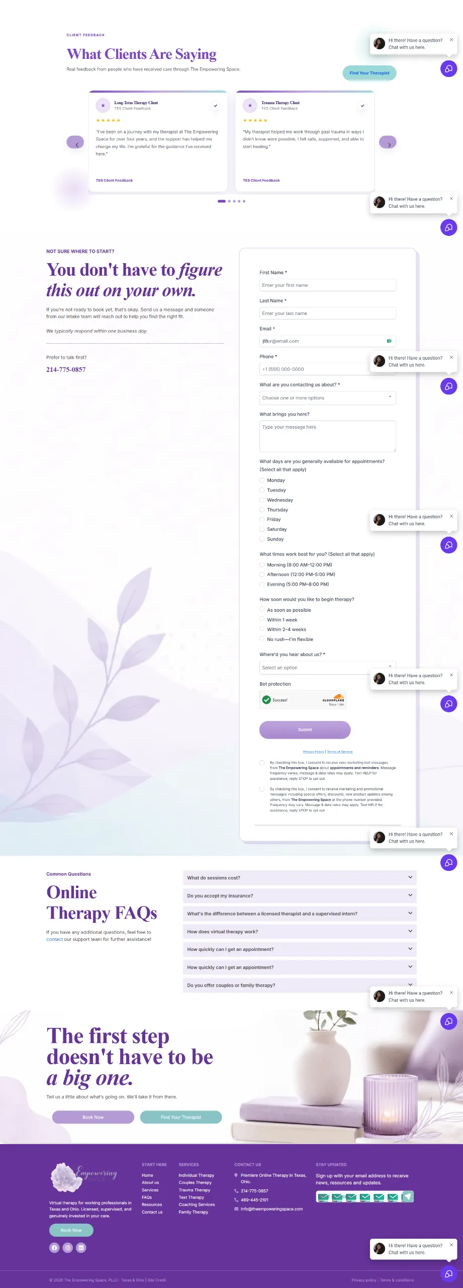 The Empowering Space Homepage Design